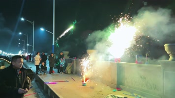 麻城四桥放烟花4K实拍