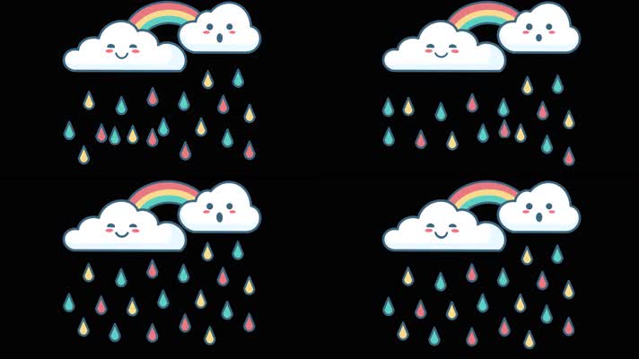 彩虹下雨动画