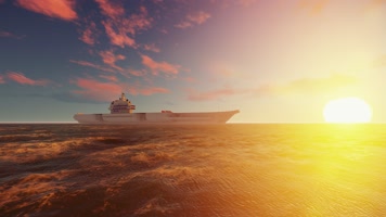 原创4k航母乘风破浪日出