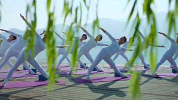 瑜伽 城市宣传片 户外瑜伽 湖边瑜伽 