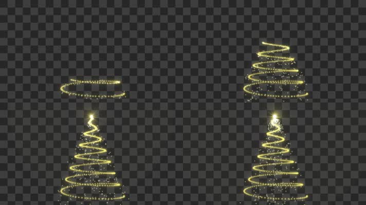 圣诞树金色粒子-alpha通道