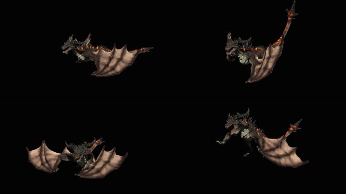 西方龙火龙合成素材