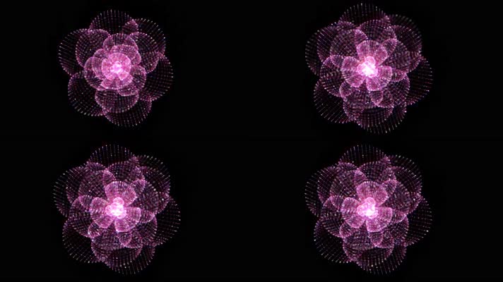 粒子莲花绽放合成素材