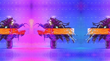 炫酷石像时尚灯光闪烁led背景视频舞台背景