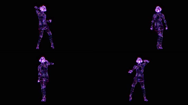 粒子人物跳舞合成素材