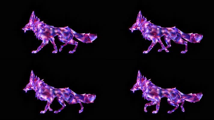 粒子狐狸合成素材