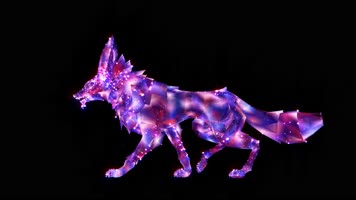 粒子狐狸合成素材