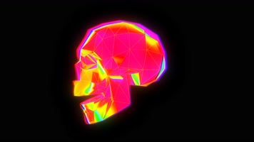 霓虹骷髅头掉落VJ背景舞台背景