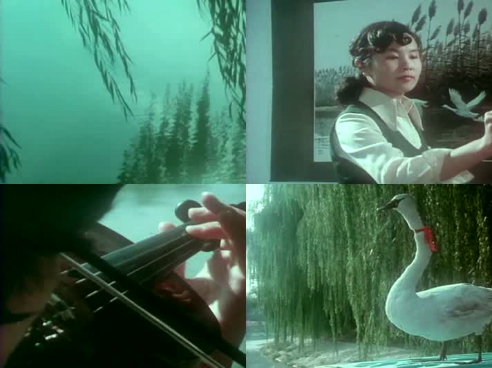 80年代湖边画画拉小提琴的人们