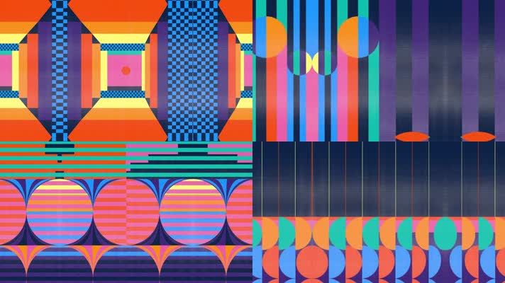 卡通图形图案变幻背景素材