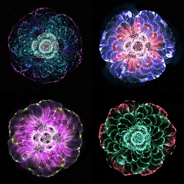 花朵不断盛开舞台背景