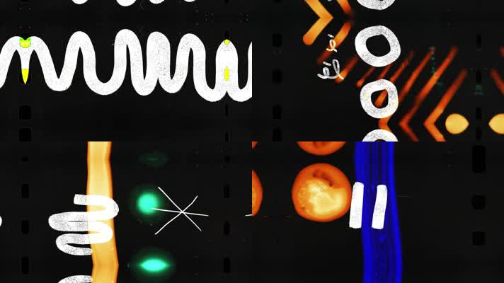 卡通笔触vj节奏舞台背景