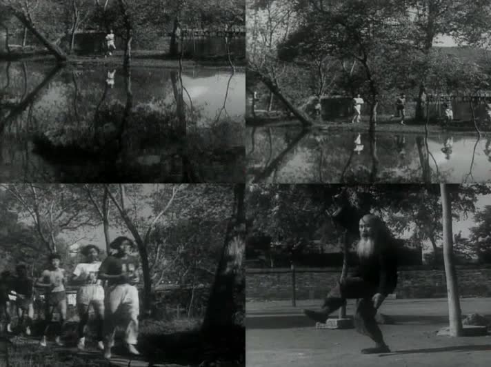 50年代的中国晨跑的青年影像视频