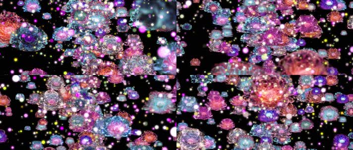 紫色粒子花朵掉落舞台背景