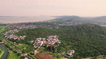 太湖小镇美丽风光航拍 太湖小镇美丽风光航拍
