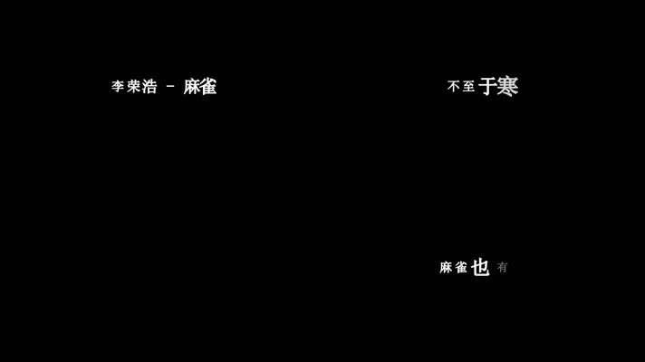 李荣浩-麻雀歌词视频