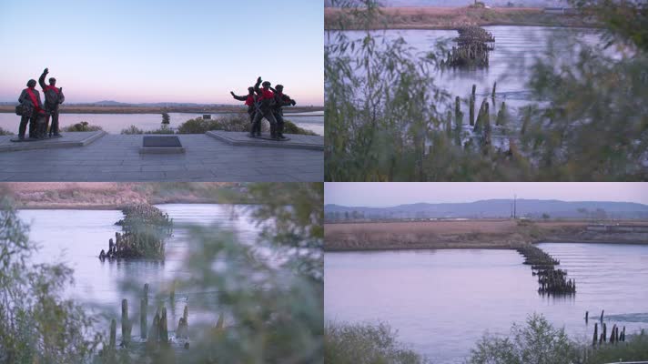 志愿军过江浮桥