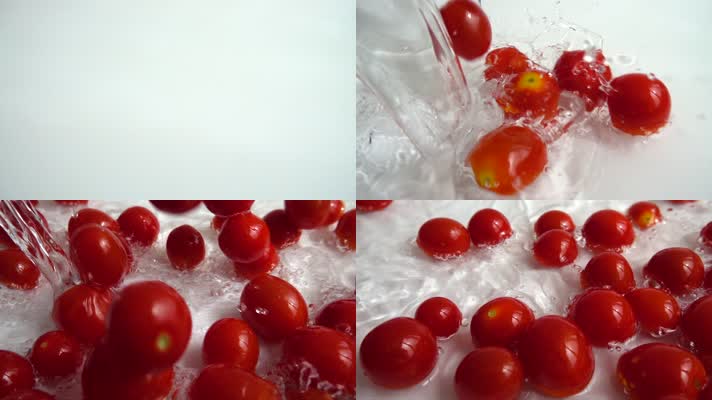番茄掉入水中升格