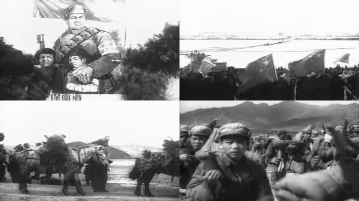 中国抗美援朝朝鲜人民欢迎志愿军影像
