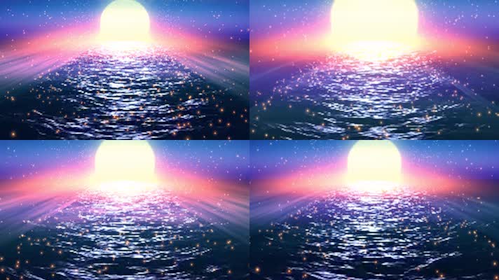 高清湖面水面日出日落led背景视频定制