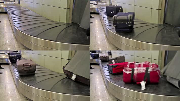 行李在机场传送带上