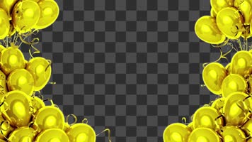 金色气球边框-alpha通道