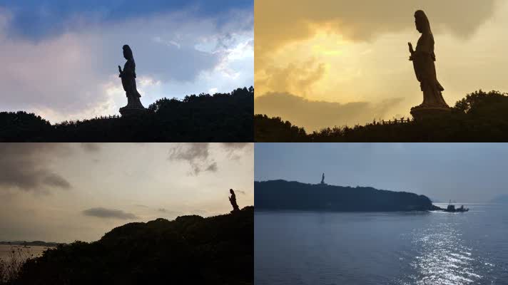 浙江舟山普陀山南海观音实拍