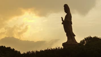 浙江舟山普陀山南海观音实拍