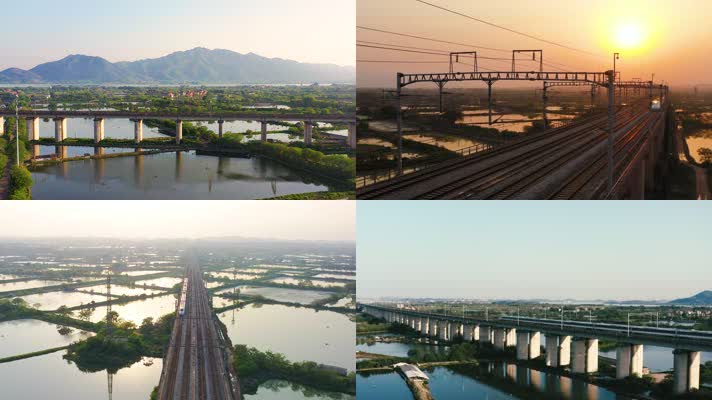 高铁 动车 和谐号 复兴号 日出日落