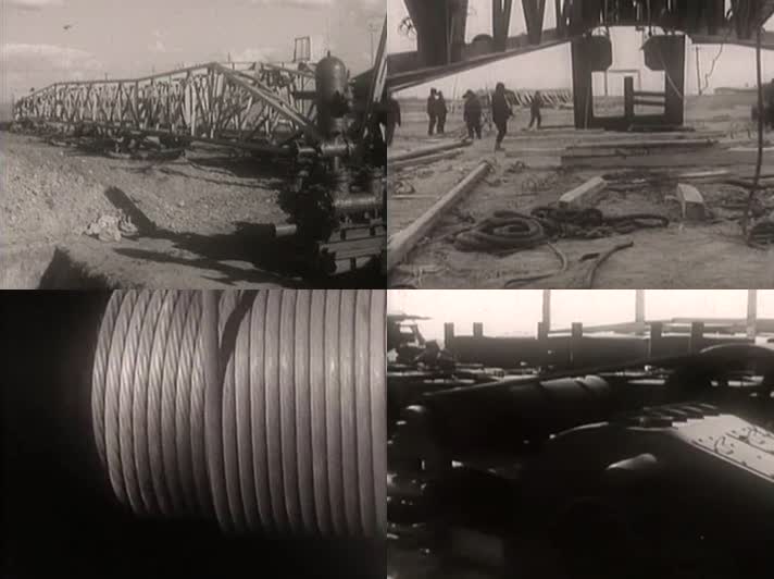 50年代的油田工人劳动老视频2