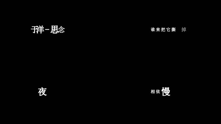 于洋-思念是笼中鸟歌词