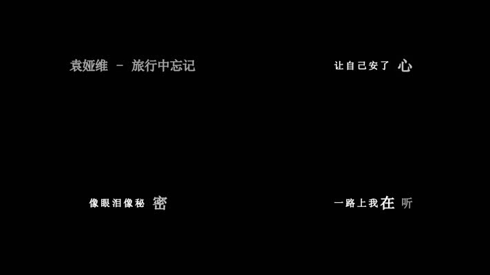 袁娅维-旅行中忘记歌词