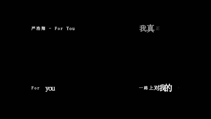 严浩翔-For You歌词dxv编码字幕