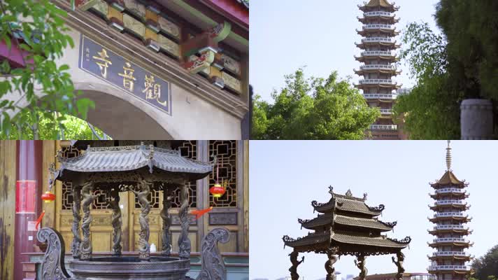 厦门观音寺万佛塔空镜头延时视频