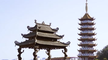 厦门观音寺万佛塔空镜头延时视频