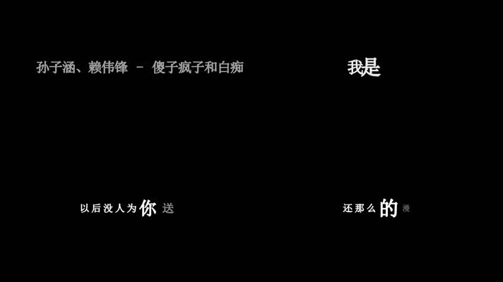 孙子涵-傻子疯子和白痴歌词