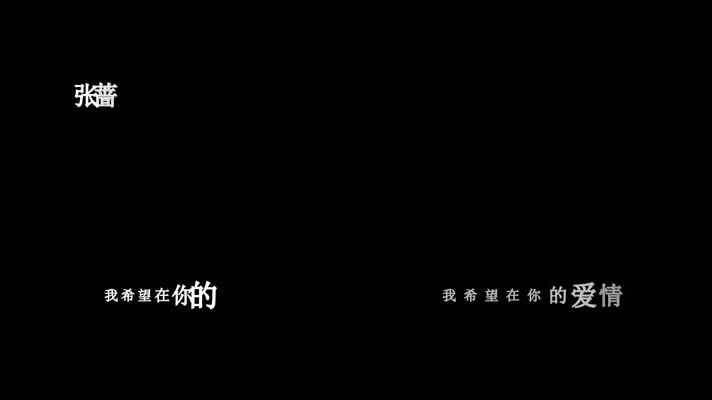 张蔷-我希望在你的爱情里歌词
