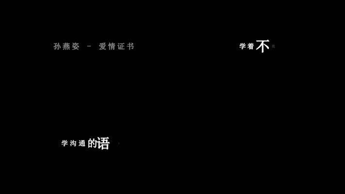 孙燕姿-爱情证书歌词
