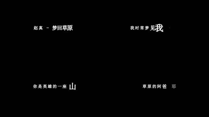 赵真-梦回草原歌词