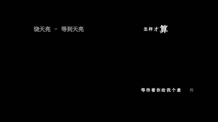 饶天亮-等到天亮歌词