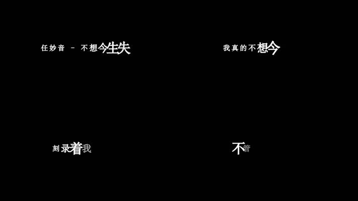 任妙音-不想今生失去你歌词视频素材
