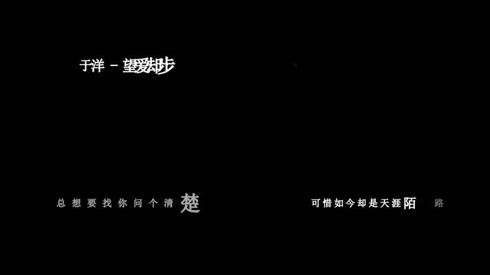 于洋-望爱却步歌词