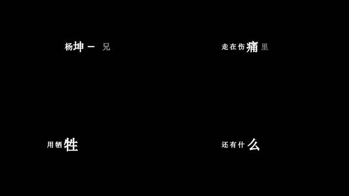 杨坤-兄弟歌词dxv编码字幕