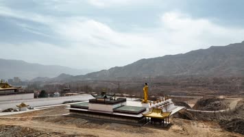 航拍青海黄南尖扎拉茂智合寺