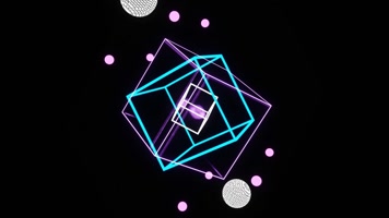 方盒子线框旋转舞台背景