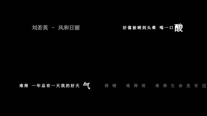 刘若英-风和日丽歌词视频