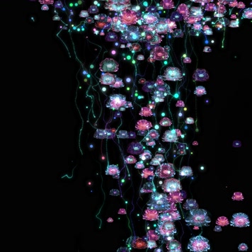 粒子花朵落下舞台背景 粒子花朵落下舞台背景