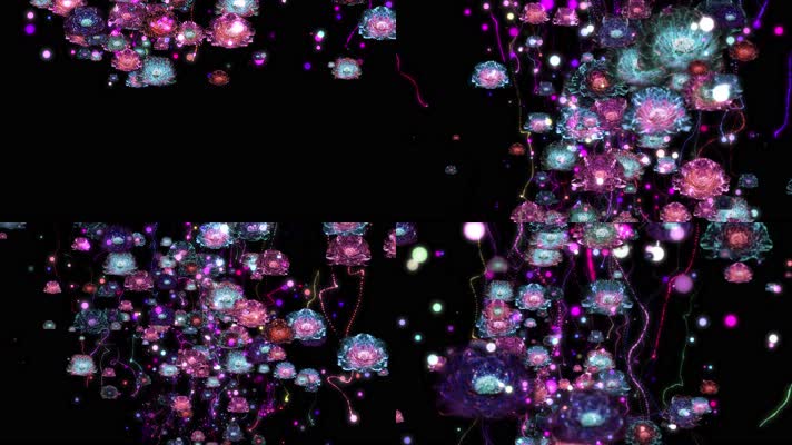 流体粒子花朵背景