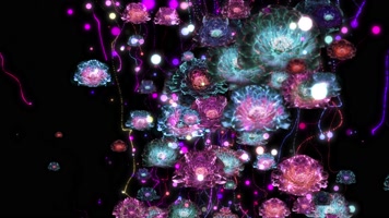 流体粒子花朵背景