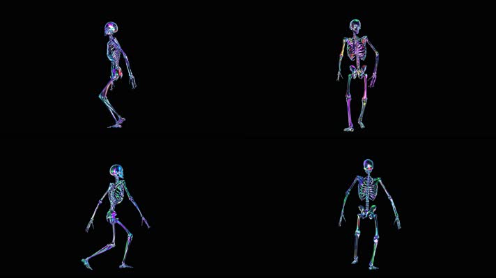 炫酷骨架走路侧面
